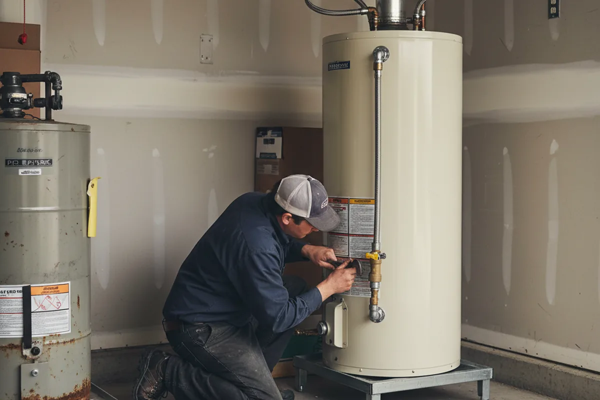 Water heater and shutoff valve replacement in Plattenville